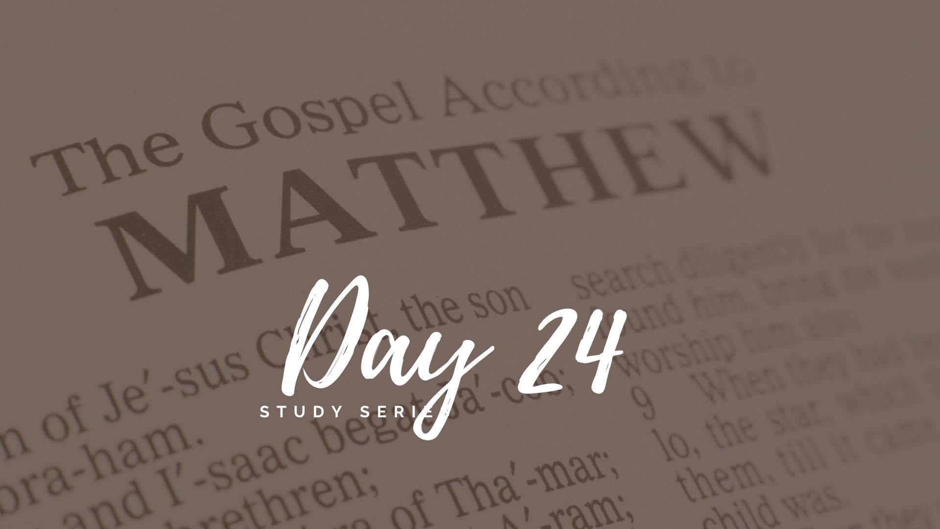 Matthew Bible Study Series Day 24